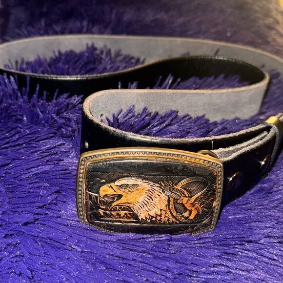 gelante Other - bald eagle belt buckle with gelante leather belt